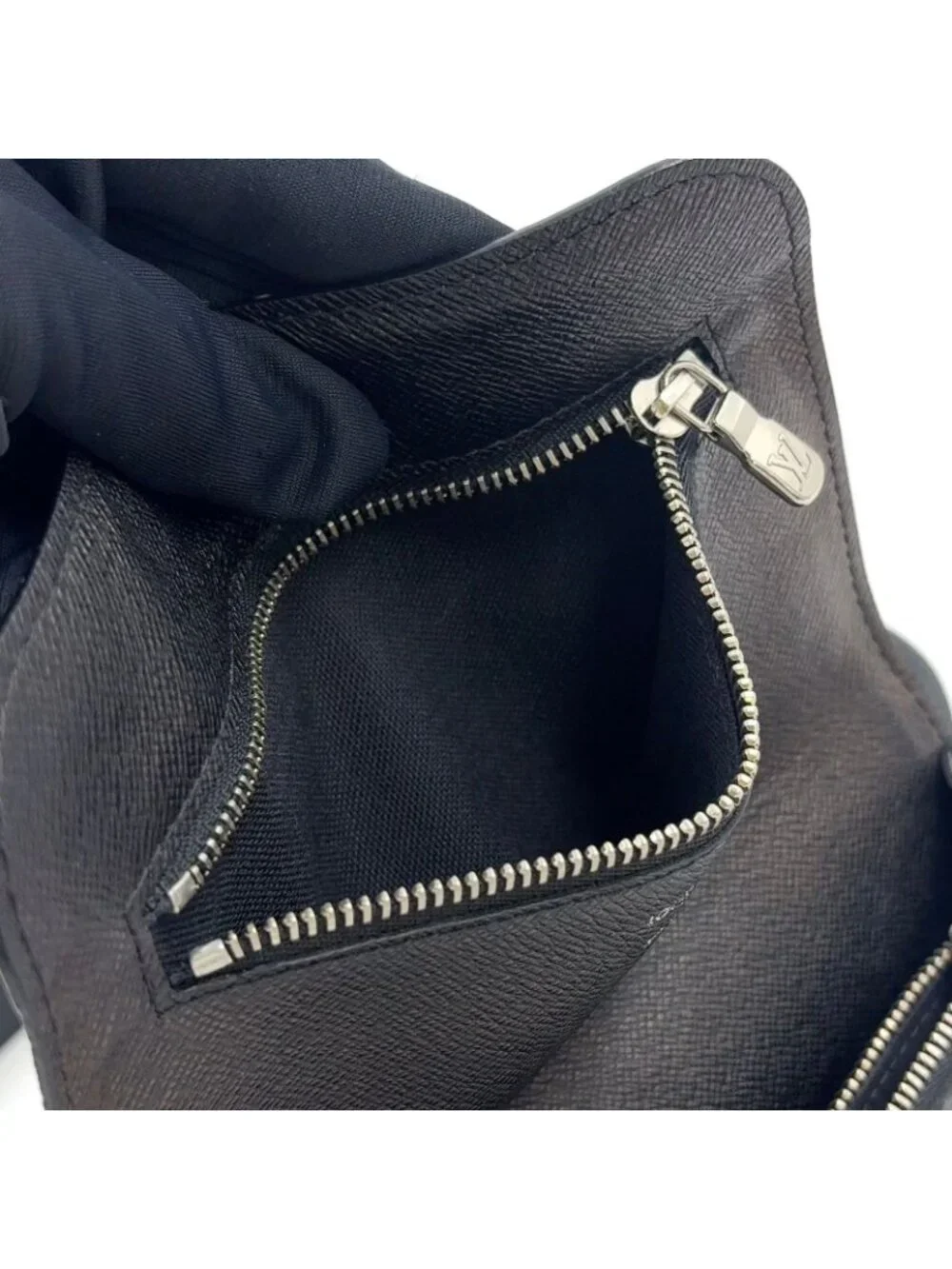 Louis Vuitton Ceinture Pochette Homme Damier Graphite Leather Black Belt